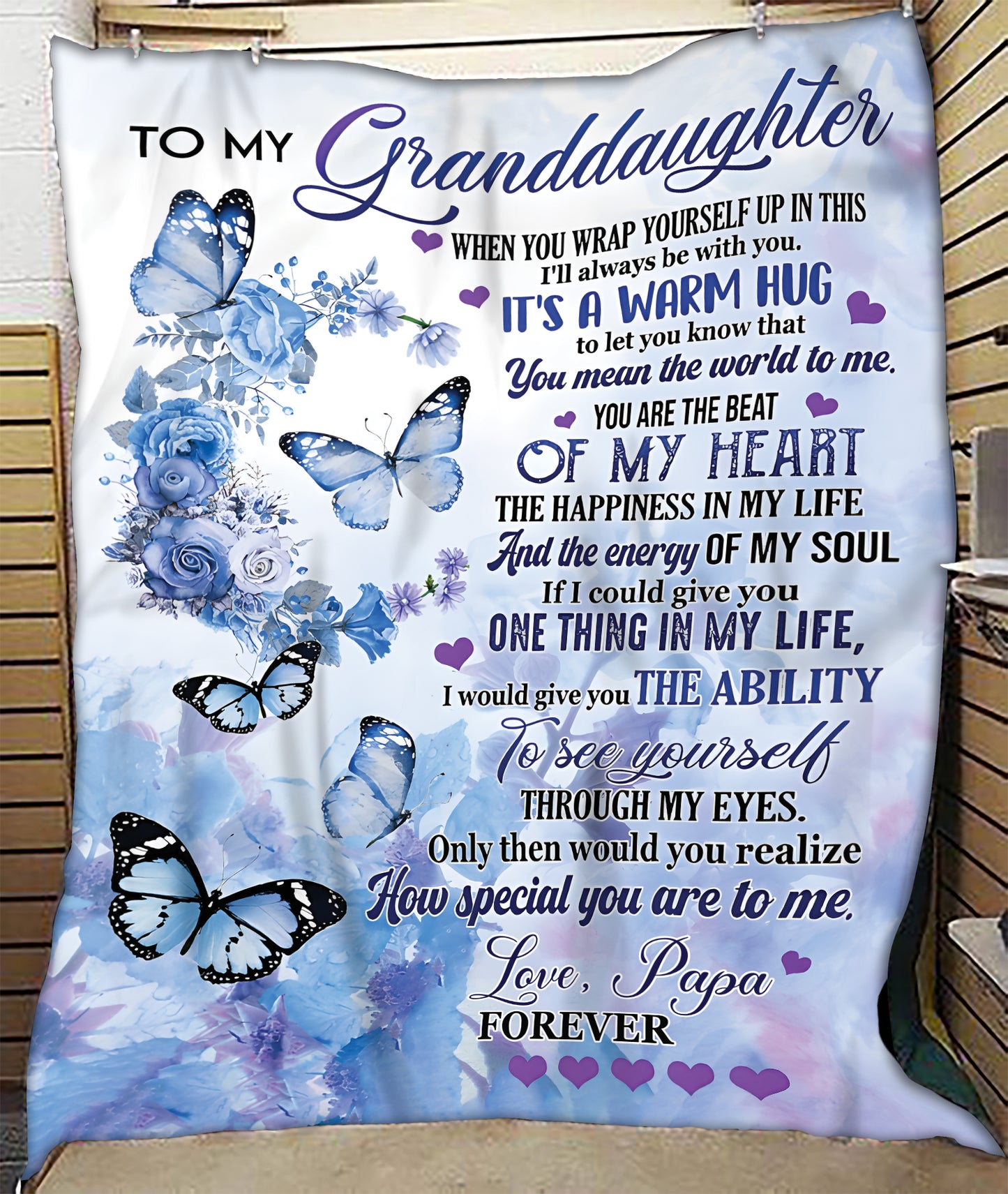 TO MY GRANDDAUGHTER - GIFT FOR GRANDDAUGHTER - Sherpa Fleece Quilt Blanket (SKUB10-85)