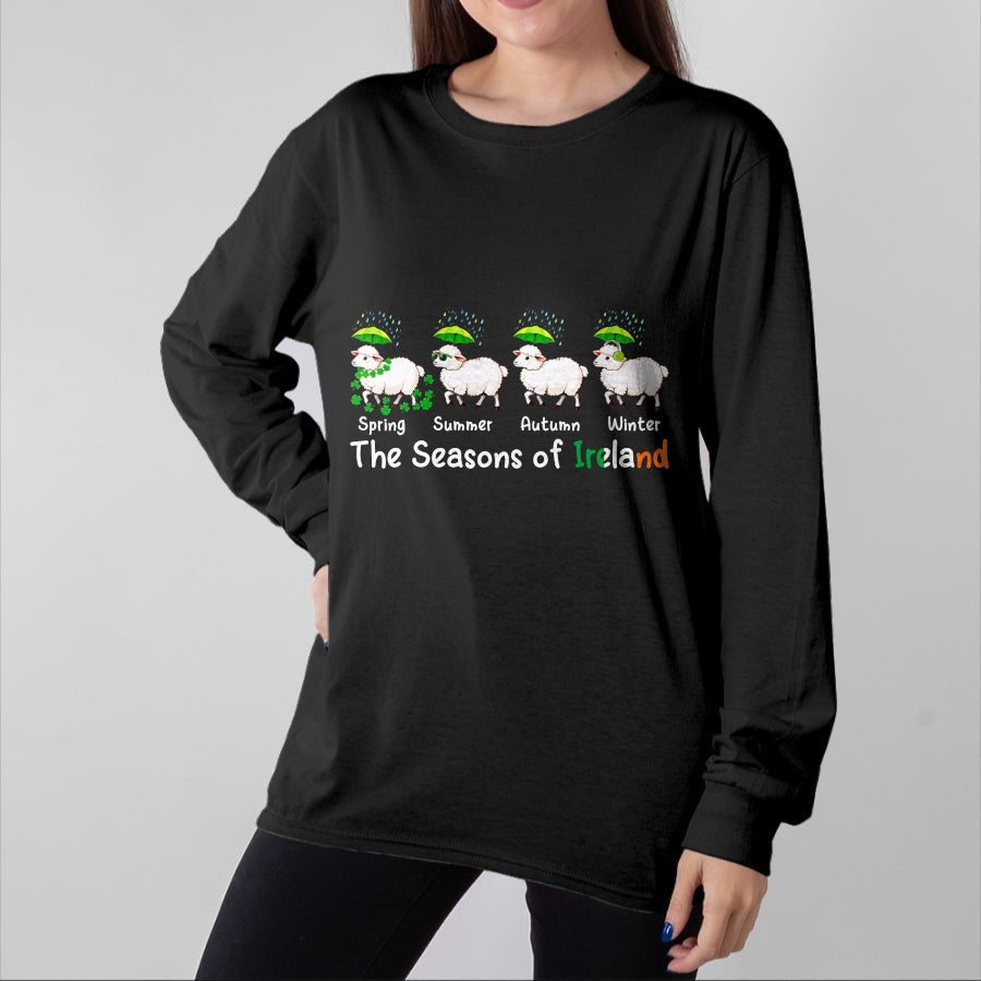 Best Farmer Life Shirt, Funny Farmer UnisexT-Shirt/Hoodie/Sweatshirt HLT00 - The Seasons Patrick's Day Ireland Four Cute Sheep Shamrocks T-Shirt