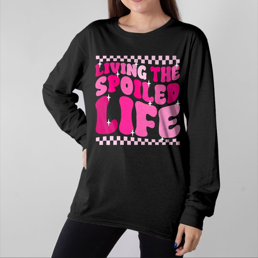 Best Wife Shirt, Wife and Husband Unisex T-Shirt/Hoodie/Sweatshirt HLT00 - Gift for wife T shirt, spoiled wife Womens Living The Spoiled Life Spoiled Wife V-Neck T-Shirt (1)
