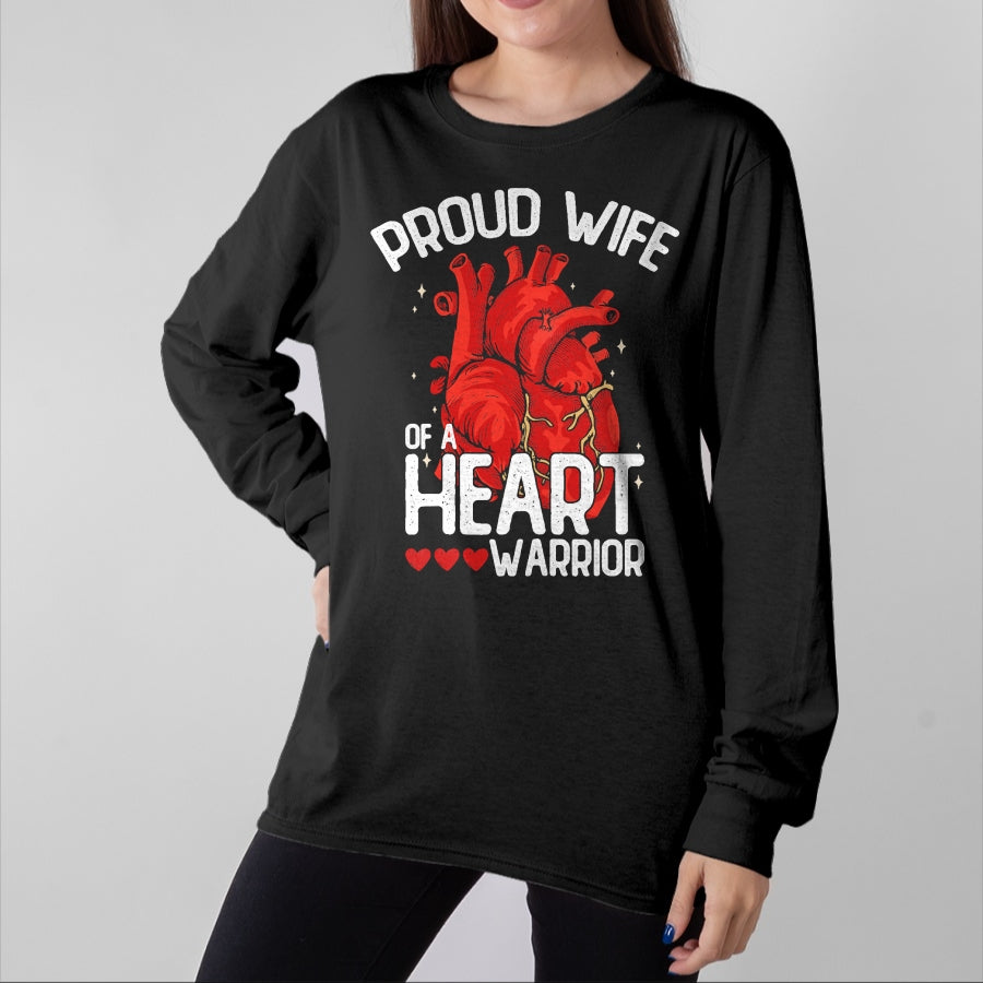 Best Wife Shirt, Wife and Husband Unisex T-Shirt/Hoodie/Sweatshirt HLT00 - Gift for wife T shirt, lucky wife Proud Wife Of A Heart Warrior Heart Surgery T-Shirt