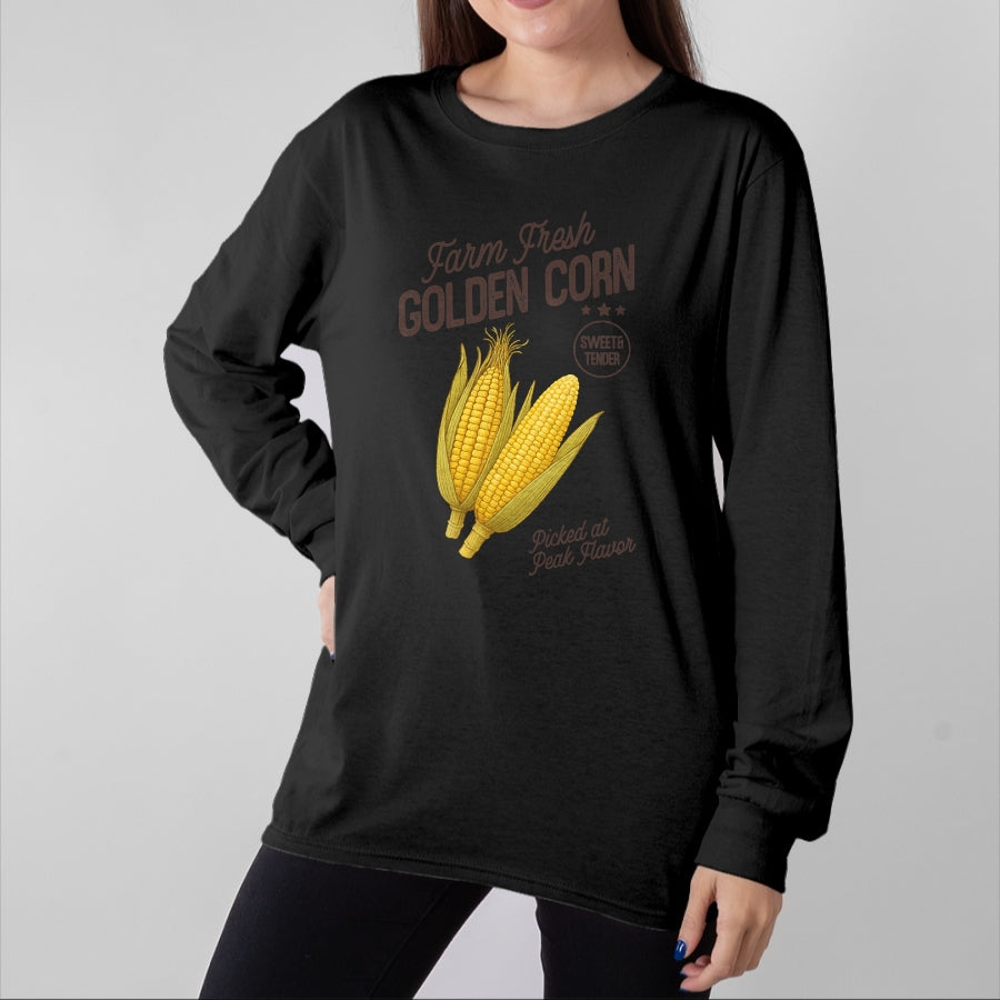 Best Farmer Life Shirt, Funny Farmer UnisexT-Shirt/Hoodie/Sweatshirt HLT00 - Farm Fresh Golden Corn Retro Sweet Vegetable Farmers Market T-Shirt