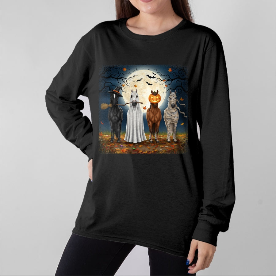 Best Horse Lover Shirt , Funny Horse UnisexT-Shirt/Hoodie/Sweatshirt HLT00 - Creepy Cute Halloween Horse Design for Equestrian Woman Girl T-Shirt