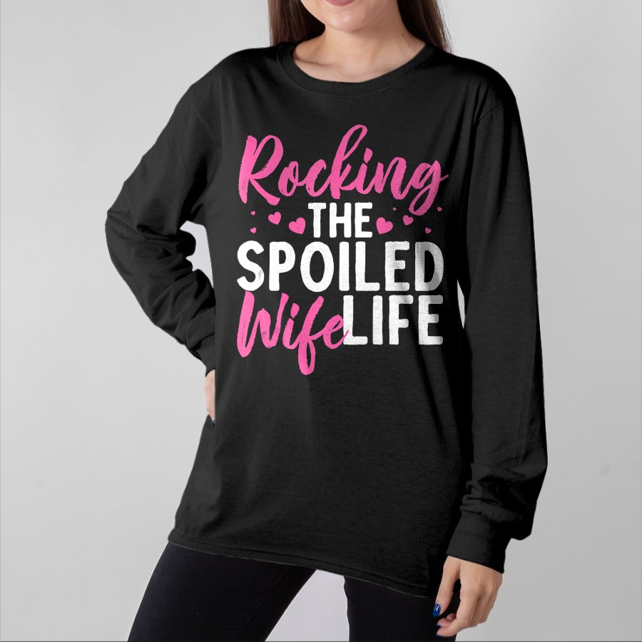 Best Wife Shirt, Wife and Husband Unisex T-Shirt/Hoodie/Sweatshirt HLT00 - Gift for wife T shirt, spoiled wife Funny Spoiled Wife Art For Women Husband Spoiled Wife Life Tan (1)