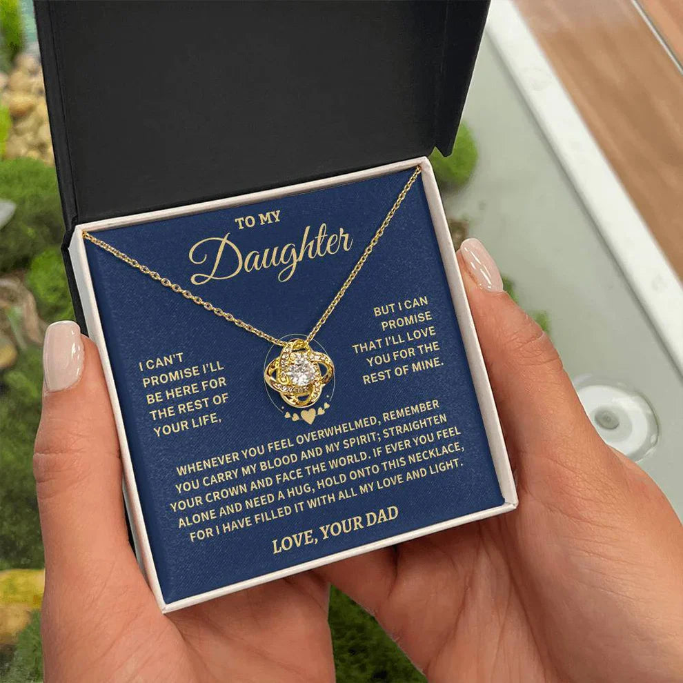 To My Daughter From Dad Necklace - Premium Love Knot Necklace