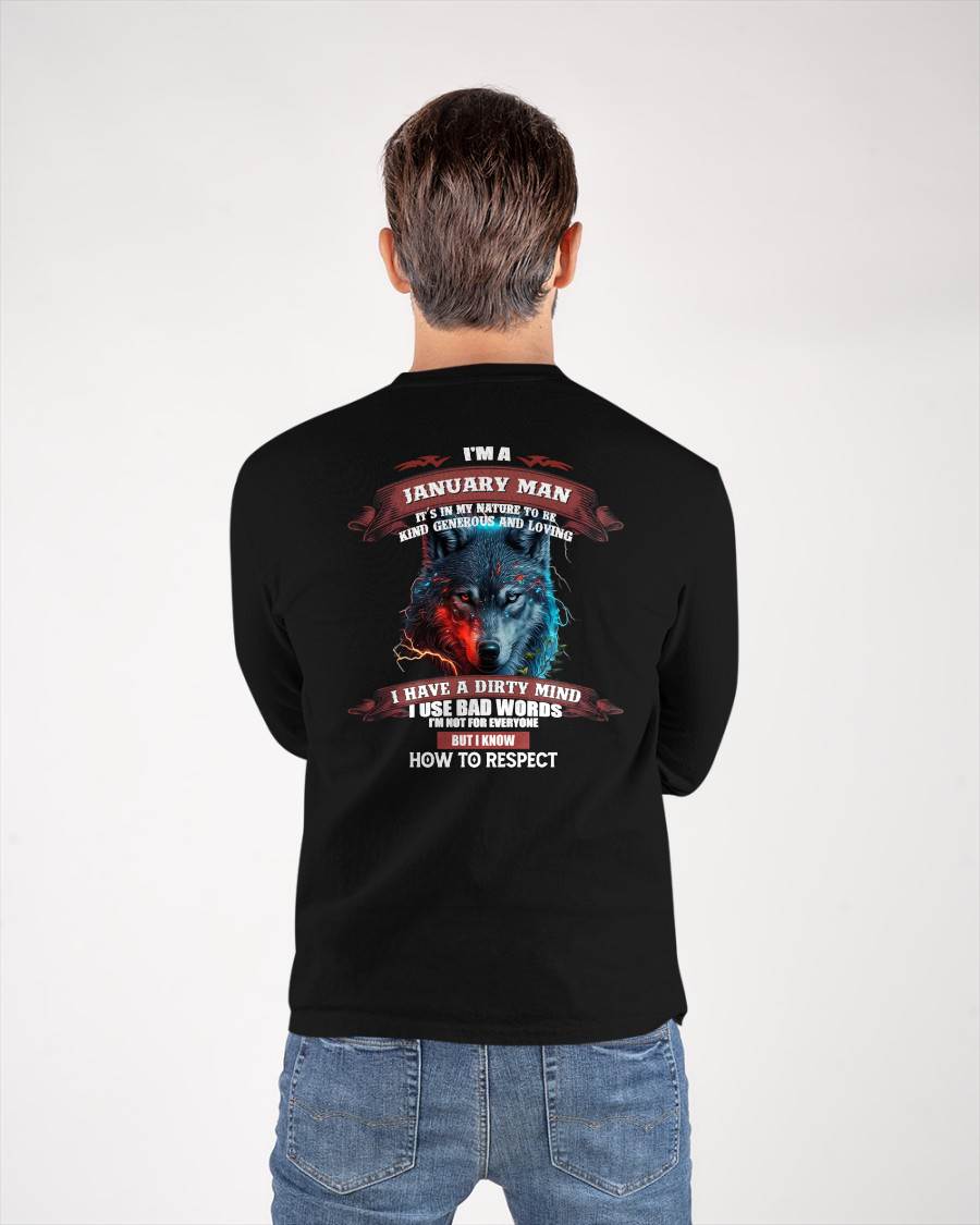 JANUARY - KNOW HOW TO RESPECT - BIRTHDAY T-SHIRT FOR MEN - NTTD01 (SKU12-162-01)