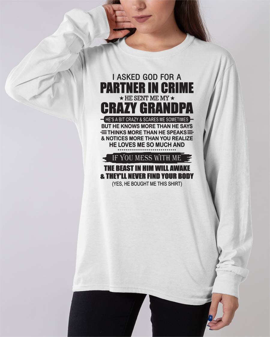 TO MY GRANDDAUGHTER - GOD SENT ME MY CRAZY GRANDPA - GIFT FROM GRANDPA - NTTD00 (SKU11-113-00)