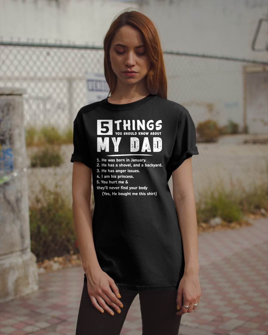 5 THINGS ABOUT MY DAD - PERFECT GIFT FOR YOUR DAUGHTER - GIFT FROM DAD - NTTD01 (SKU12-240-01)