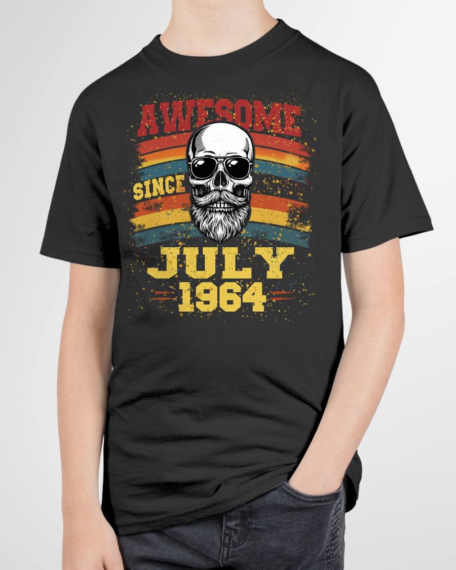 JULY - AWESOME SINCE 1964 - BIRTHDAY T-SHIRT FOR MEN - NTTD07 (SKU26T-01218-07)