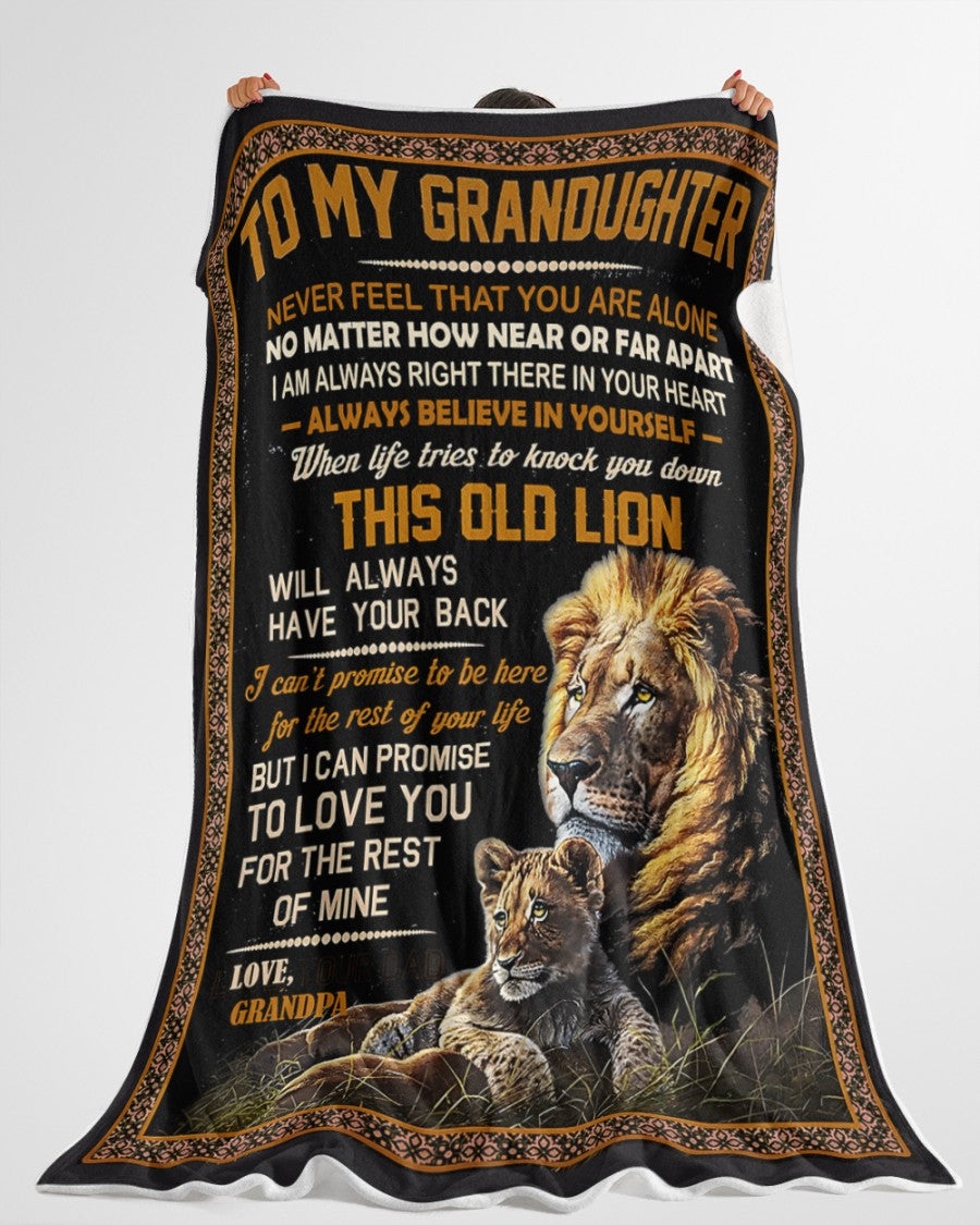 BLANKET FOR GRANDDAUGHTER – COMFORT & WARMTH GIFT FROM GRANDPA Sherpa Fleece Quilt Blanket NTTD00 (SKUB11-BLK-10)