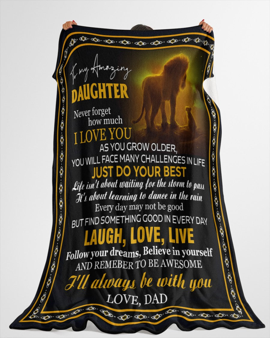 BLANKET FOR DAUGHTER – COMFORT & WARMTH GIFT FROM DAD Sherpa Fleece Quilt Blanket NTTD00 (SKUB12-68)