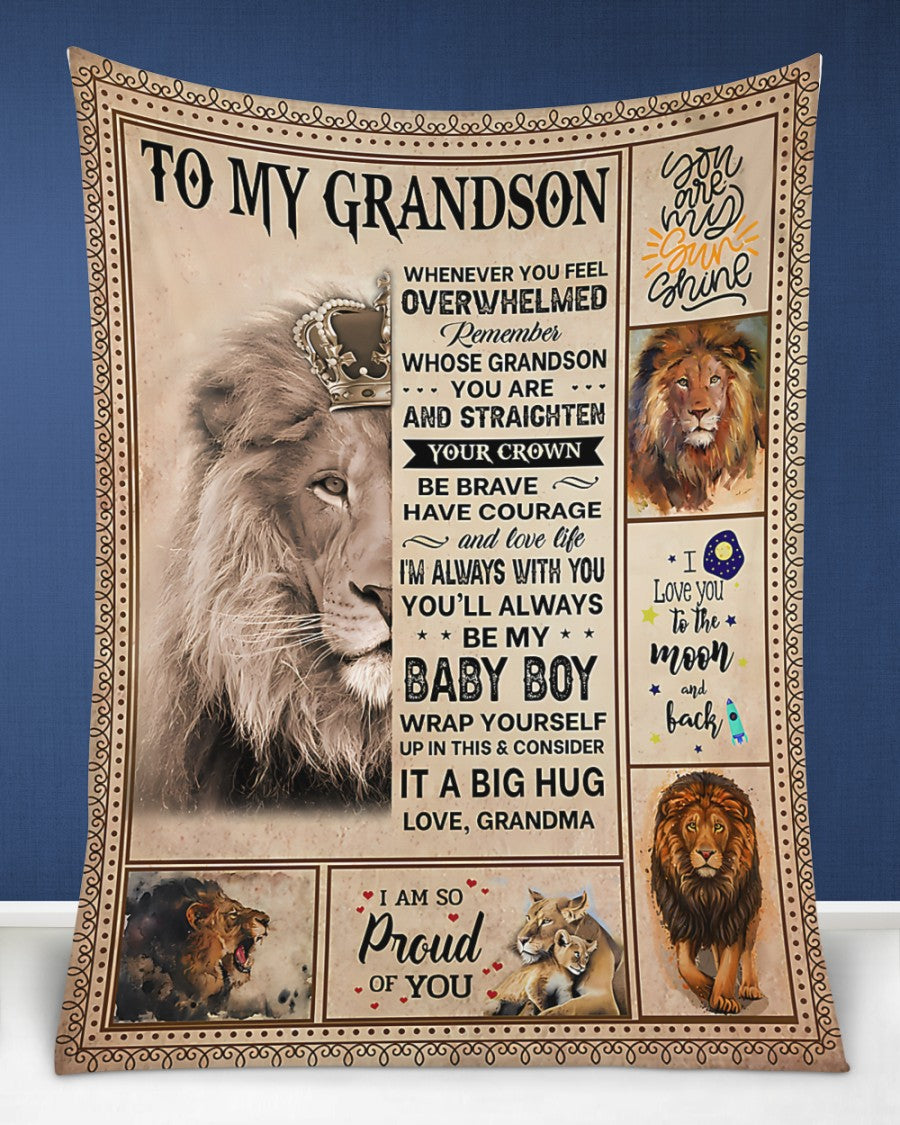 BLANKET FOR GRANDSON – COMFORT & WARMTH GIFT FROM GRANDMA Sherpa Fleece Quilt Blanket NTTD00 (SKUB12-BLK-02)