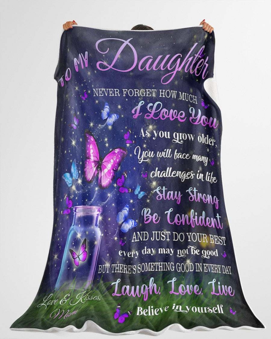 BLANKET FOR DAUGHTER – COMFORT & WARMTH GIFT FROM MOM Sherpa Fleece Quilt Blanket NTTD00 (SKUB12-123)