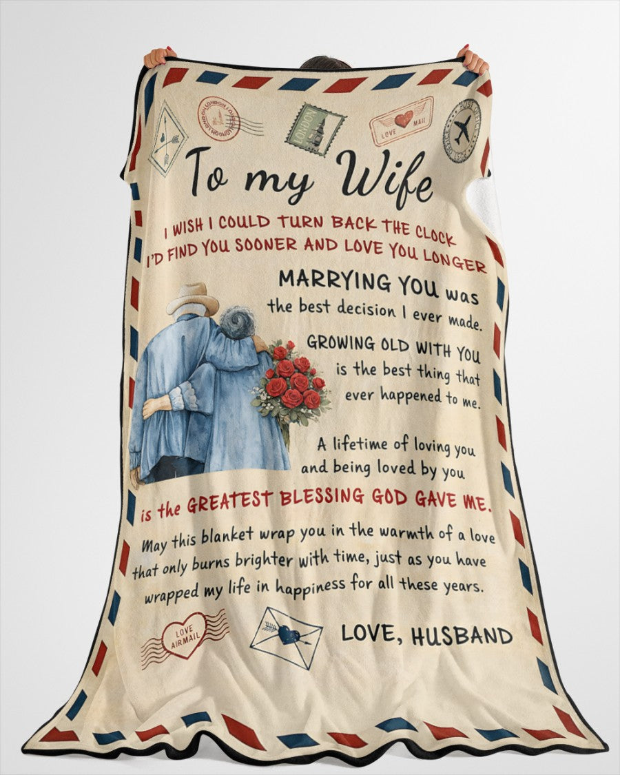 BLANKET FOR WIFE – COMFORT & WARMTH GIFT FROM HUSBAND - Sherpa Fleece Quilt Blanket NTTD00 (SKU2602-09)