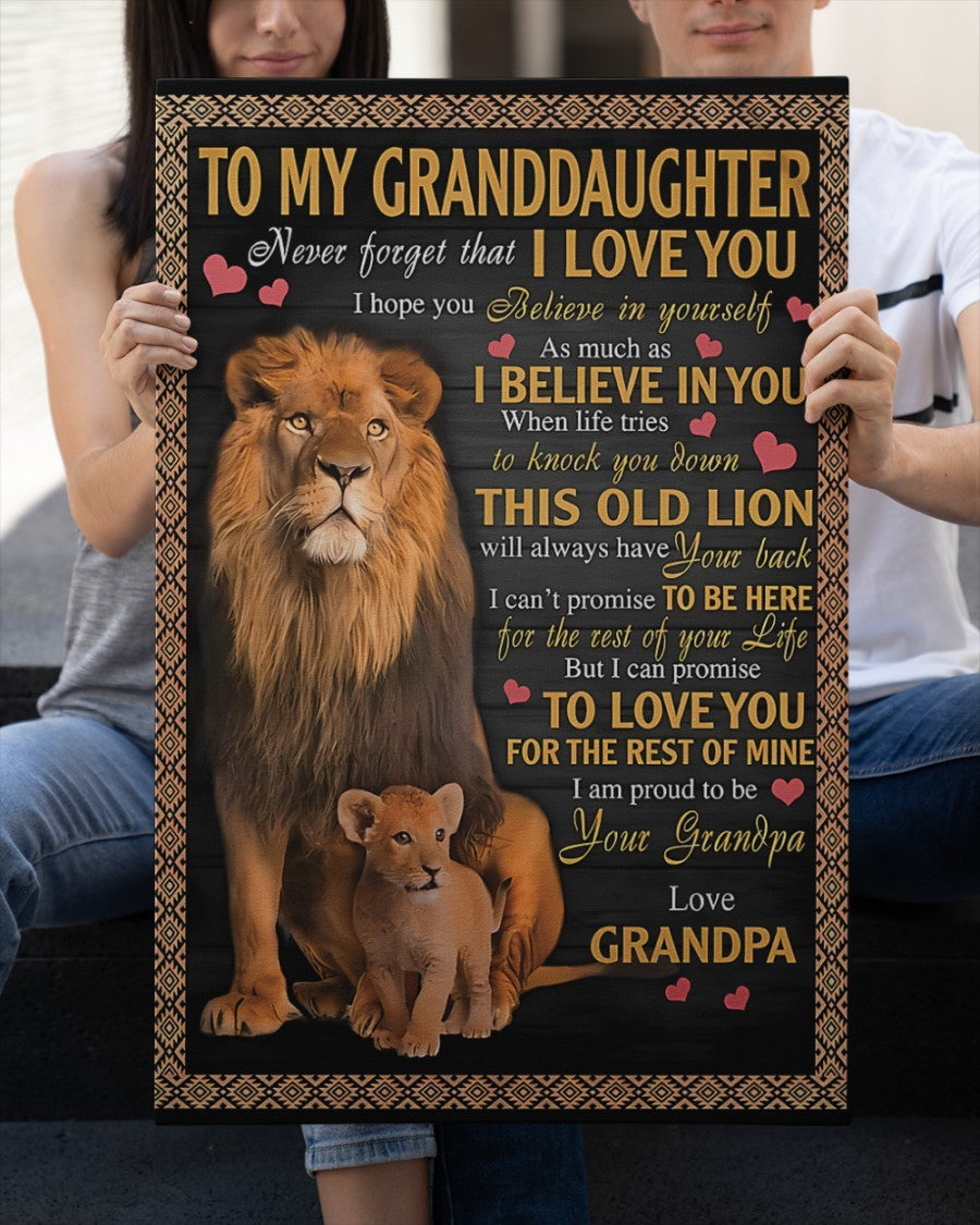 CANVAS FOR GRANDDAUGHTER - BEST GIFT FROM GRANDPA - NTTD00 (SKU2604-113)