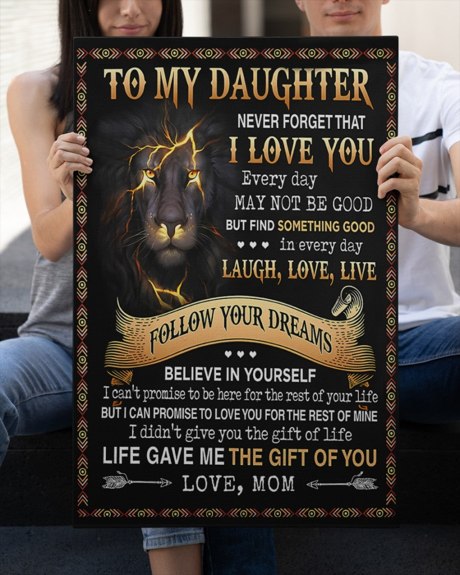 CANVAS FOR DAUGHTER - BEST GIFT FROM MOM - NTTD00 (SKU2604-150)