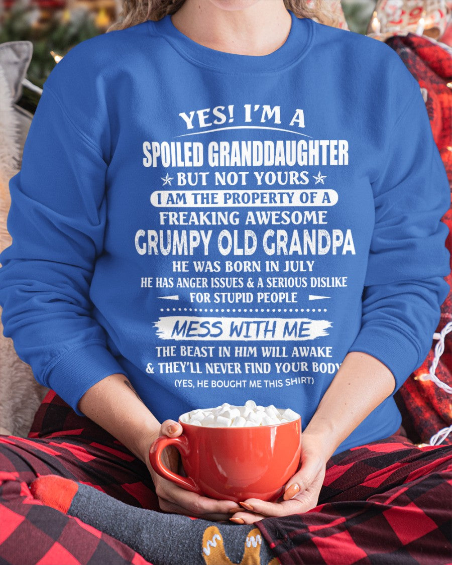 Spoiled Granddaughter of a Grumpy Grandpa Shirt July Edition – From Grandpa to Granddaughter NTTD07 (SKU07-101-07)