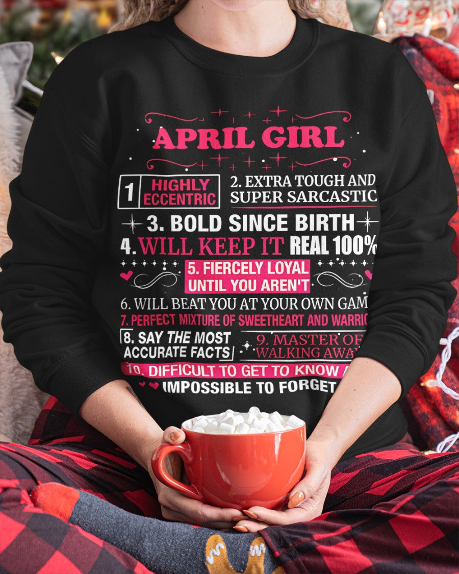 APRIL GIRL T-SHIRT – PERFECT GIFT FOR WOMEN WITH APRIL BIRTHDAY NTTD04 (SKU8-NTT-04)
