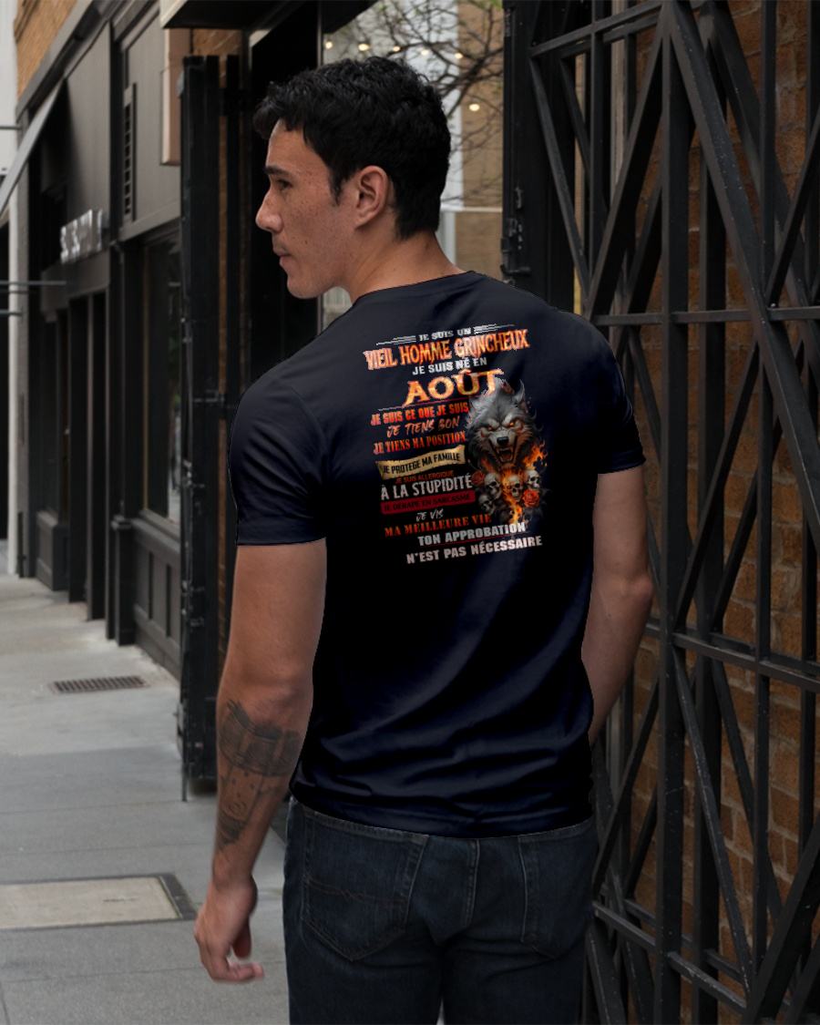 AOÛT – VIEIL HOMME GRINCHEUX – T-SHIRT D’ANNIVERSAIRE POUR HOMME - frNTTD08 (SKU26T-01167-08)