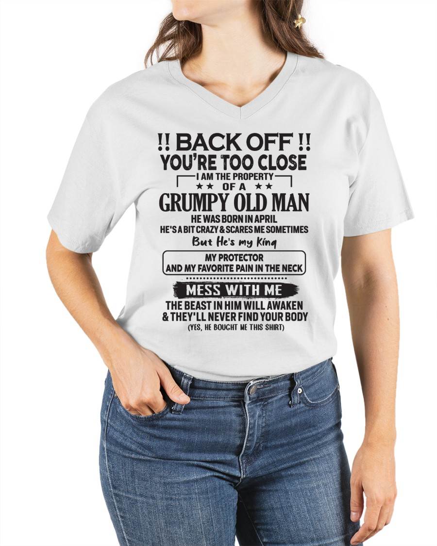 APRIL - TO MY WIFE - BACK OFF T-SHIRT - GIFT FOR WIFE - NTTD04 (SKU10-99-04)