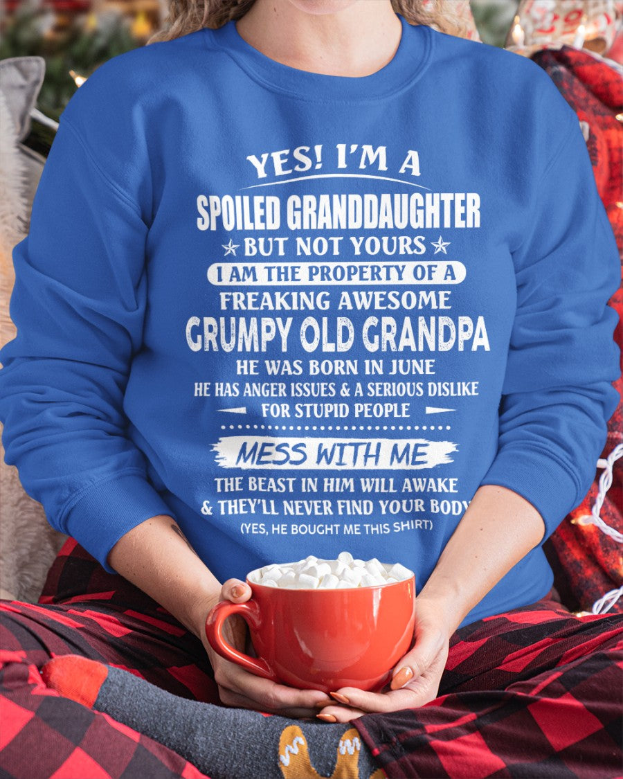 Spoiled Granddaughter of a Grumpy Grandpa Shirt June Edition – From Grandpa to Granddaughter NTTD06 (SKU07-101-06)