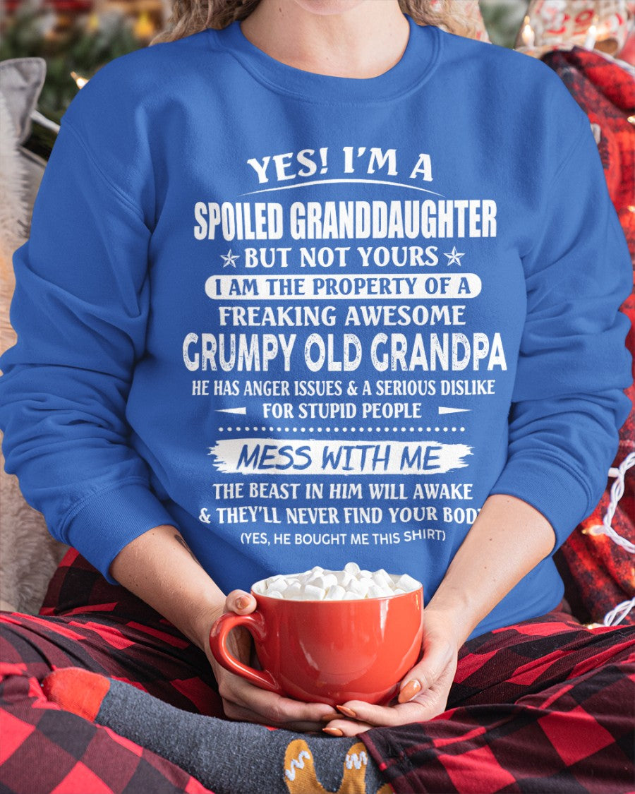 Spoiled Granddaughter of a Grumpy Grandpa Shirt – From Grandpa to Granddaughter NTTD00 (SKU07-101-00)