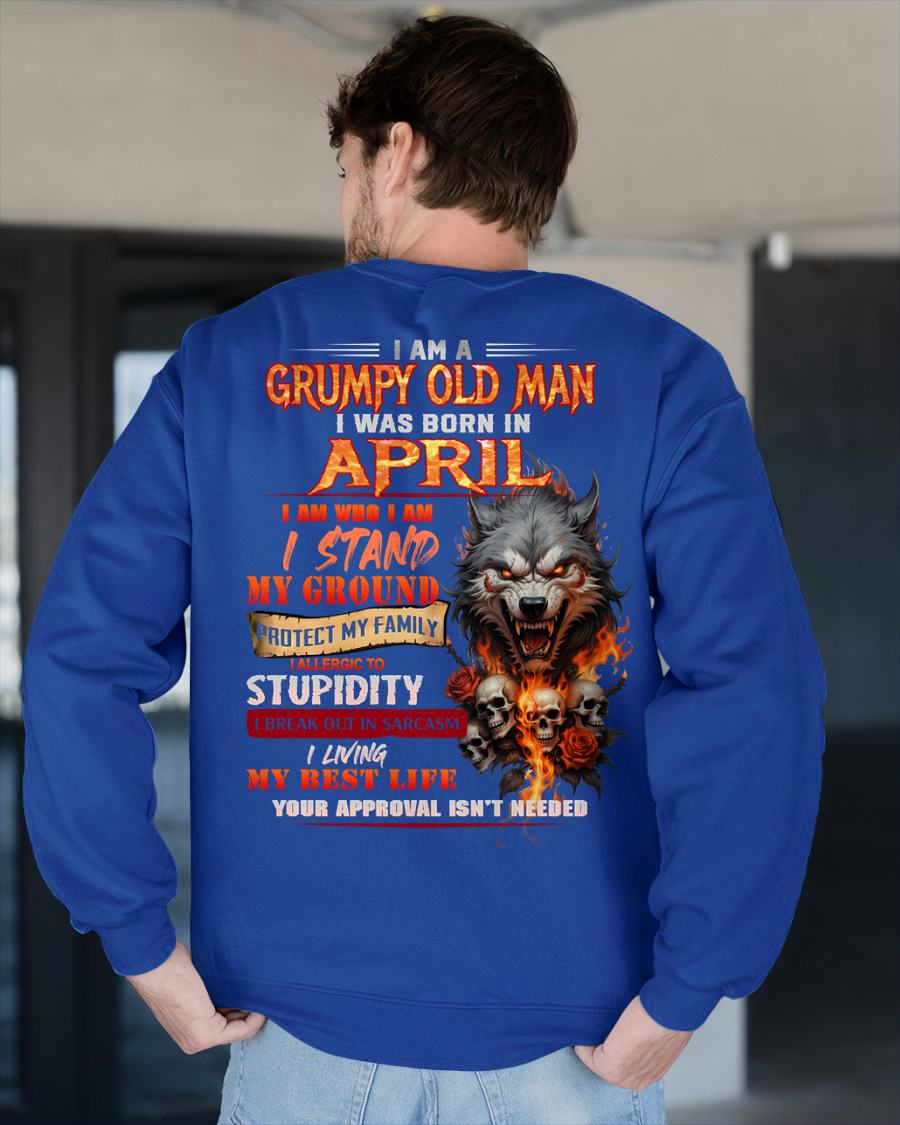 APRIL - GRUMPY OLD MAN - BIRTHDAY T-SHIRT FOR MEN - NTTD04 (SKU26T-01132-04)