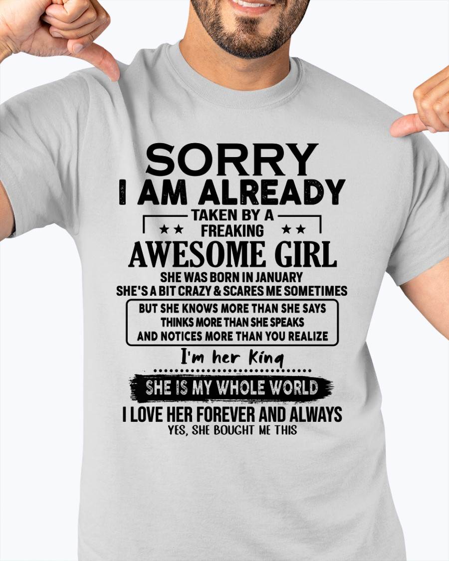 JANUARY - TO MY HUSBAND/BOYFRIEND - TAKEN BY A FREAKING AWESOME GIRL - GIFT FROM WIFE/GIRLFRIEND - NTTD01 (SKU.AT16-01)