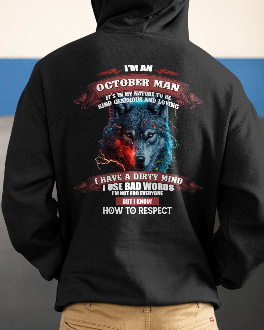 OCTOBER - KNOW HOW TO RESPECT - BIRTHDAY T-SHIRT FOR MEN - NTTD10 (SKU12-162-10)