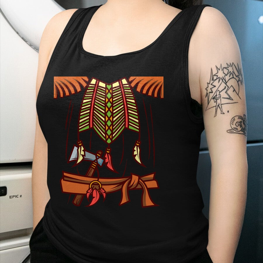 Native American T-Shirts, Vintage Native American Unisex T-Shirt/Hoodie/Sweatshirt HLT00 - Funny Native American Halloween Indian Simple Easy Costume T-Shirt (1)