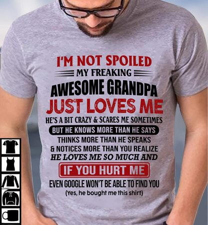 MY FREAKING AWESOME GRANDPA JUST LOVES ME - FOR GRANDSON - GIFT FROM GRANDPA - NTTD00 (SKU09-127-00)