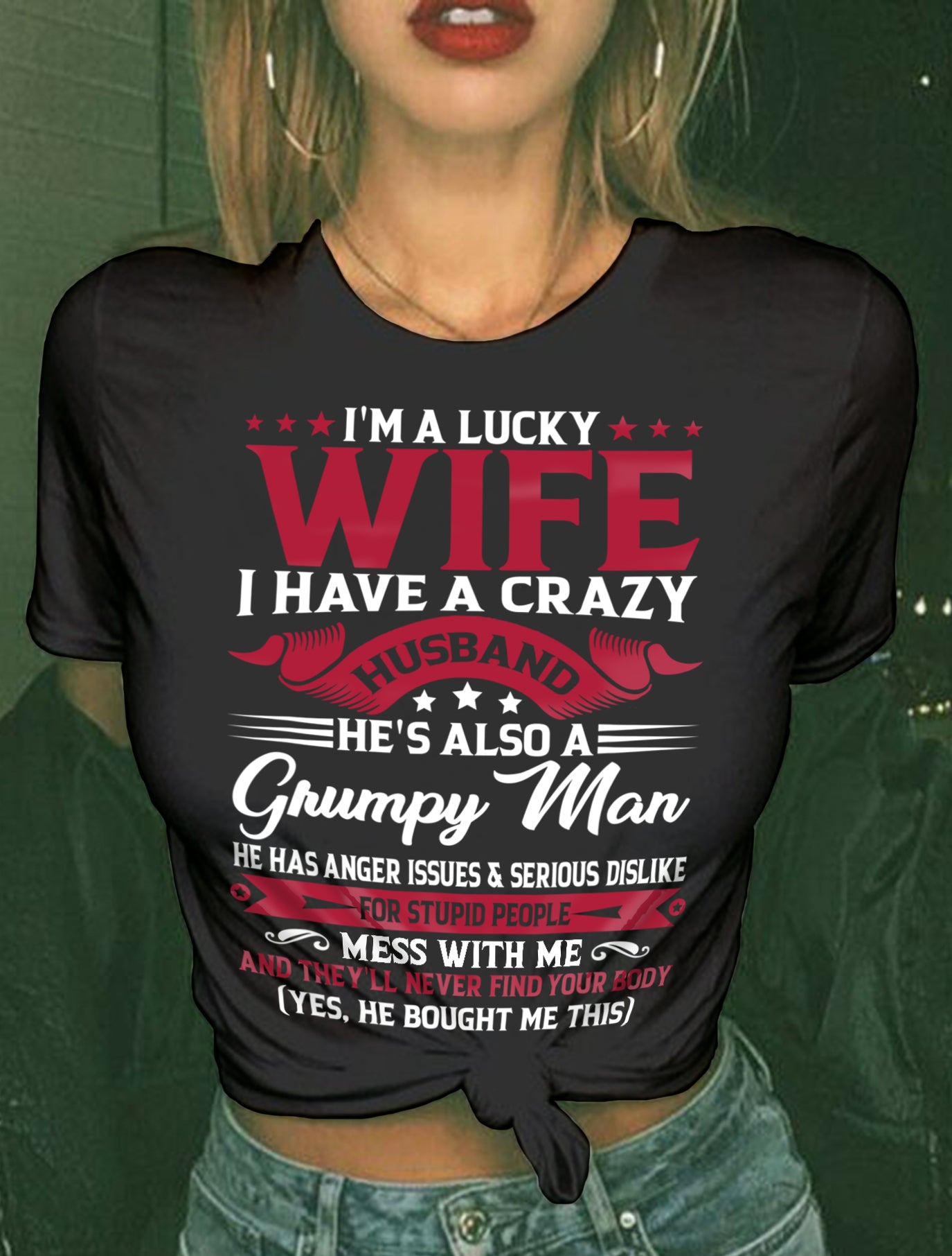 PERFECT T-SHIRT FOR MY LUCKY WIFE - GIFT FROM HUSBAND - NTTD00 (SKU10-156-00)