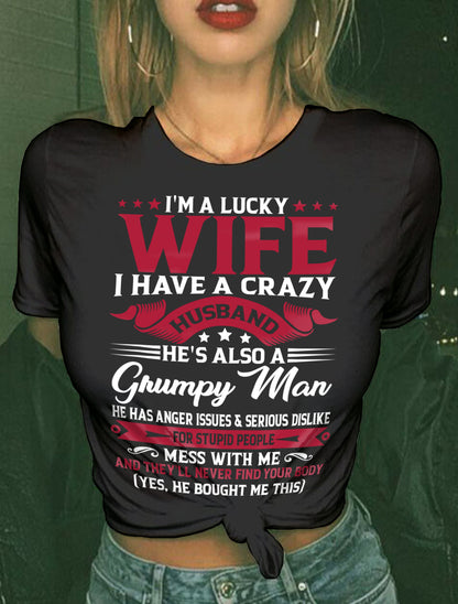 PERFECT T-SHIRT FOR MY LUCKY WIFE - GIFT FROM HUSBAND - NTTD00 (SKU10-156-00)