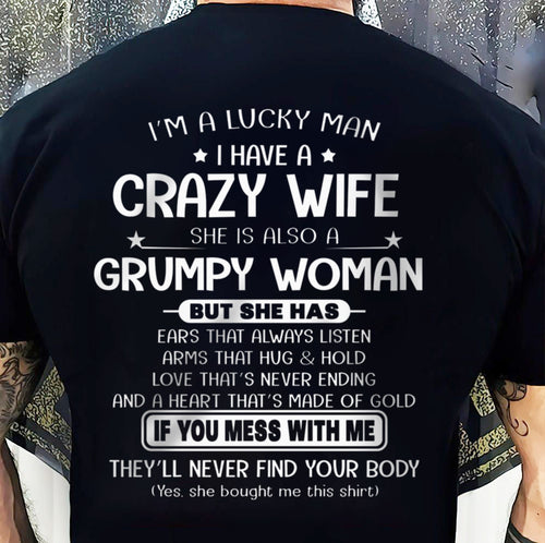 LUCKY MAN OF A GRUMPY WIFE  - GIFT FROM WIFE - NTTD00 (SKU12-277-00)
