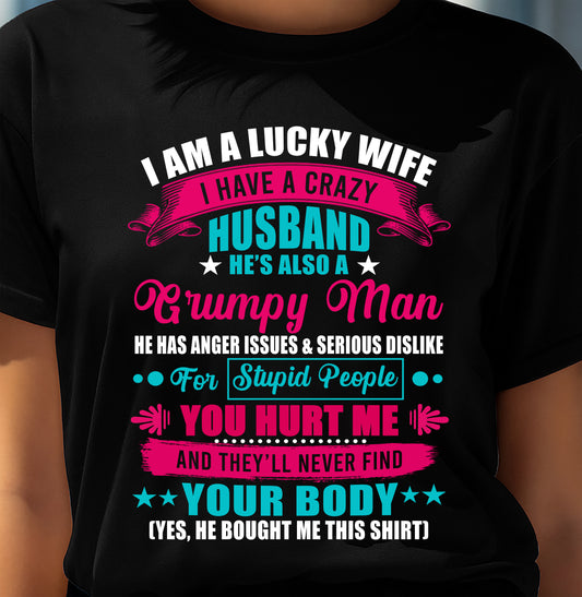 PERFECT T-SHIRT FOR MY LUCKY WIFE - GIFT FROM HUSBAND - NTTD00 (SKU26T-01105-00)