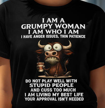 GRUMPY WOMAN - BIRTHDAY T-SHIRT FOR WOMEN - NTTD00 (SKU2602-151-00)
