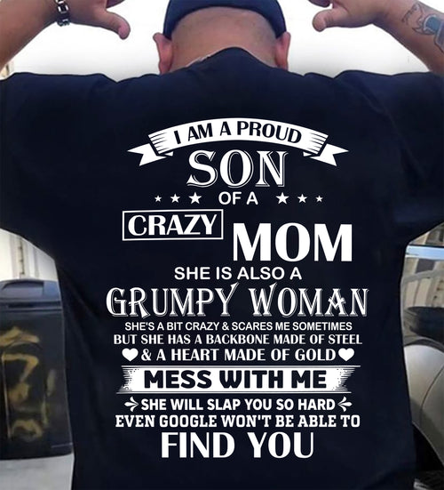 I'M A PROUD SON OF A CRAZY MOM - GIFT FROM MOM - NTTD00 (SKU2603-152-00)
