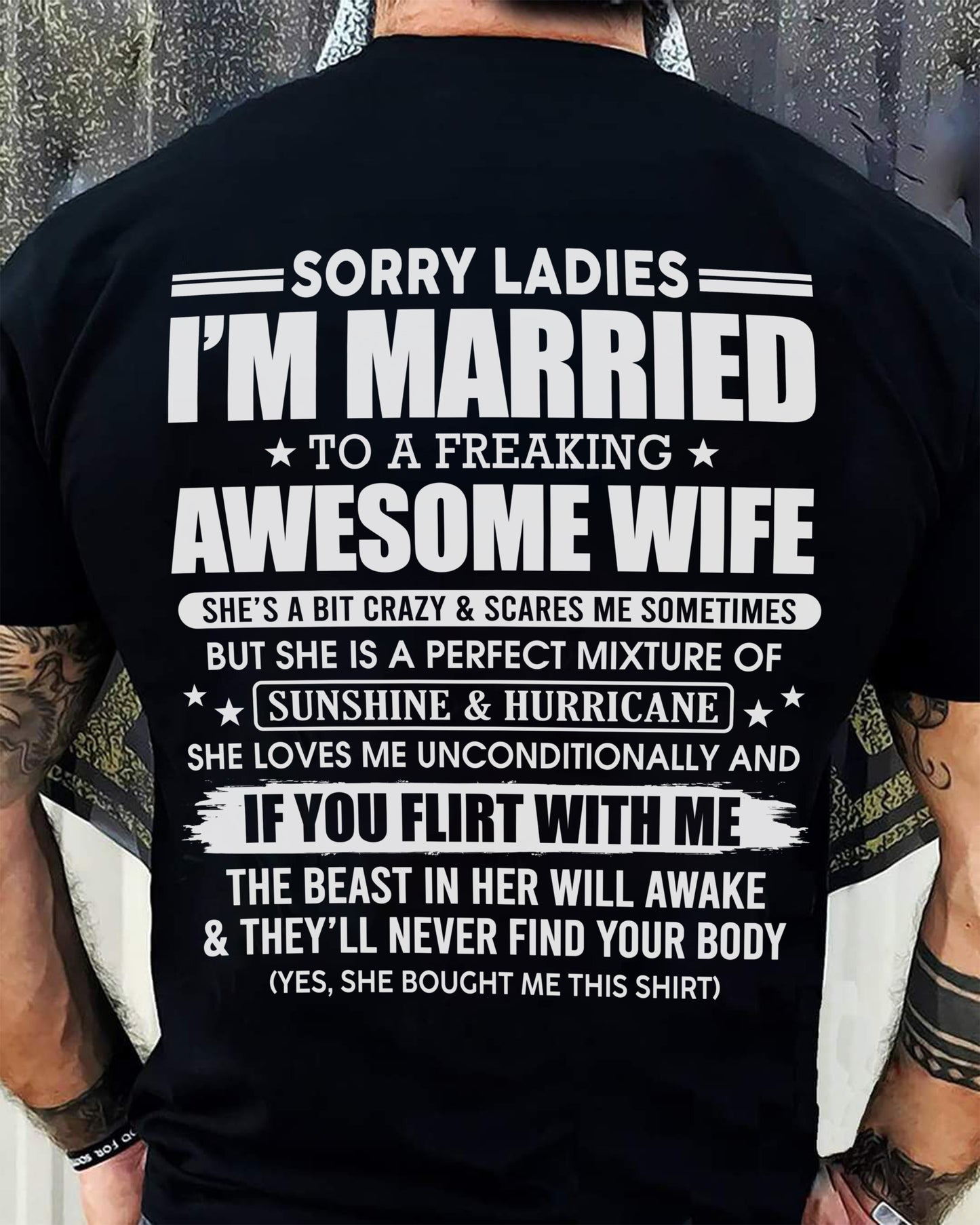 MARRIED AWESOME WIFE - GIFT FOR HUSBAND - NTTD00 (SKU08-33-00)