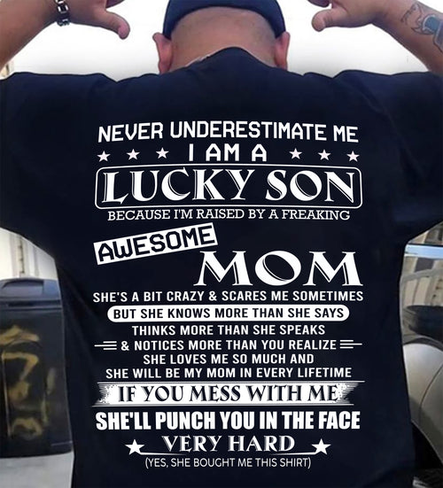 LUCKY SON OF AWESOME MOM - GIFT FROM MOM - NTTD00 (SKU10-36-00)