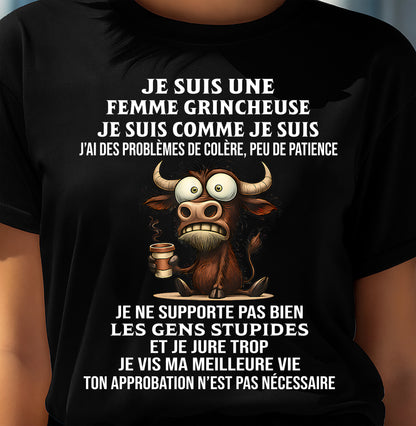 FEMME GRINCHEUSE – T-SHIRT D’ANNIVERSAIRE POUR FEMME - frNTTD00 (SKU2603-260-00)