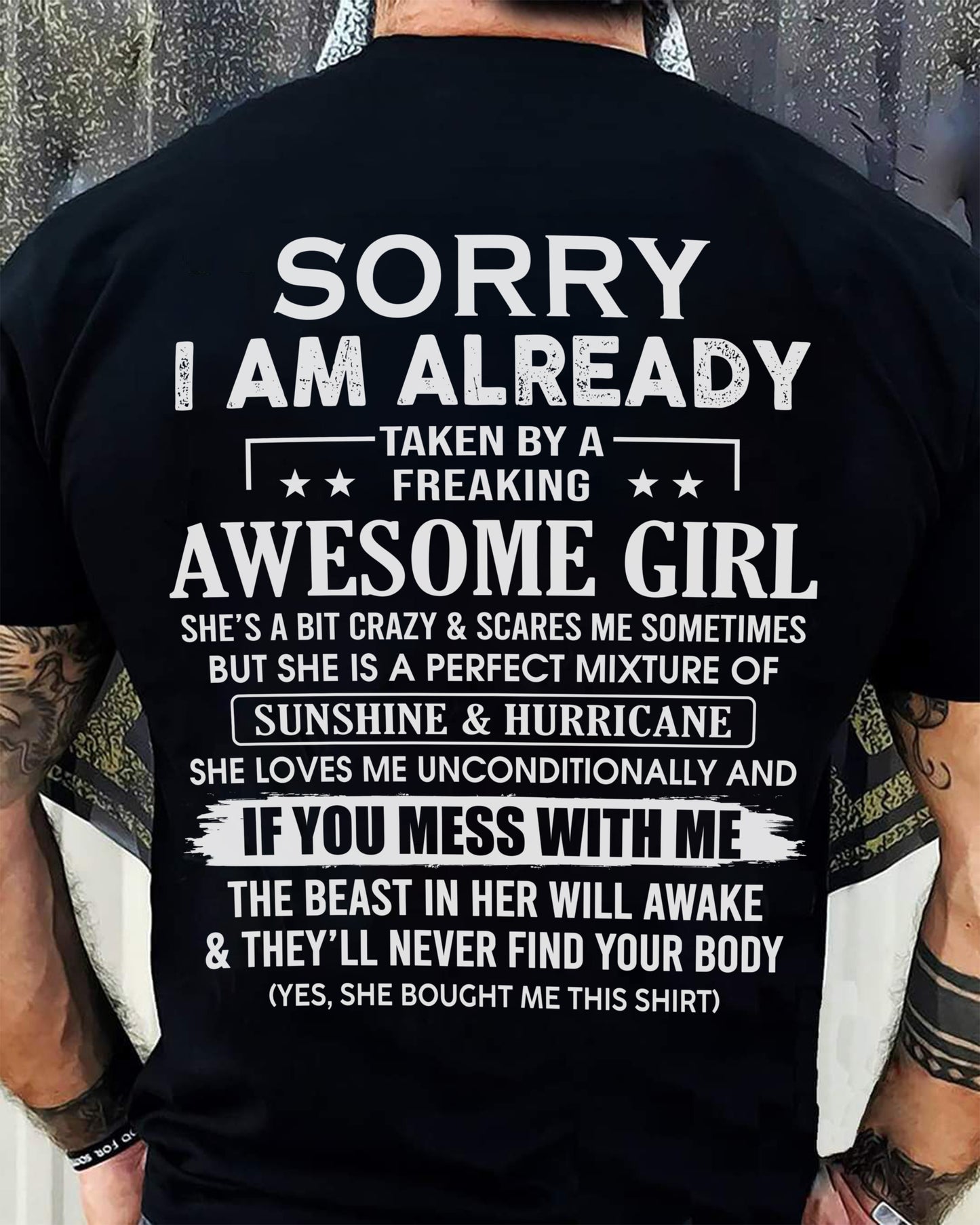 TAKEN BY AWESOME GIRL - GIFT FOR BOYFRIEND/HUSBAND - NTTD00 (SKU08-32-00)