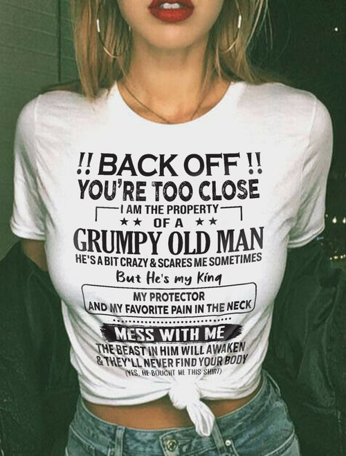 TO MY WIFE - BACK OFF T-SHIRT - GIFT FOR WIFE - NTTD00 (SKU10-99-00)