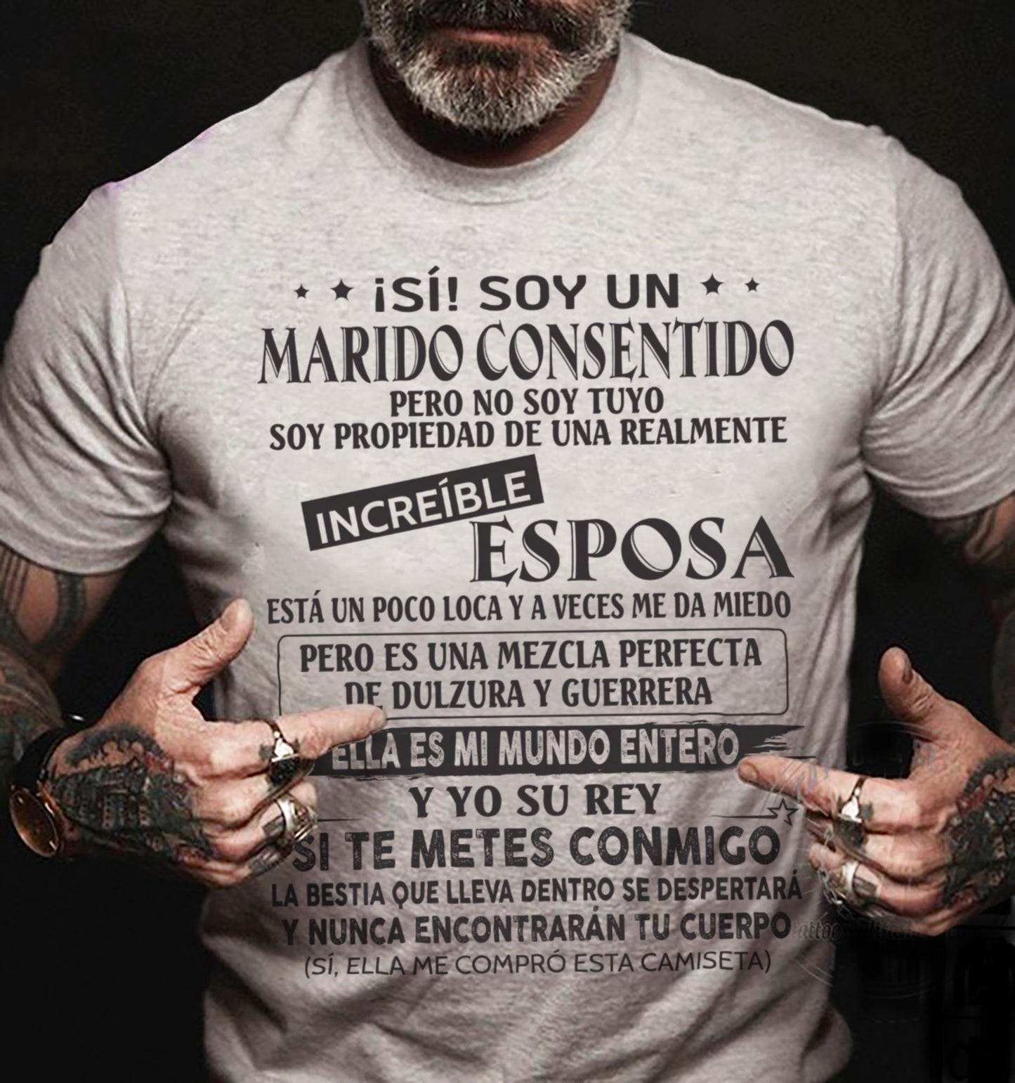 CAMISETA DIVERTIDA DE ESPOSO CONSENTIDO - NTTD00sp (SKU05-105-00)
