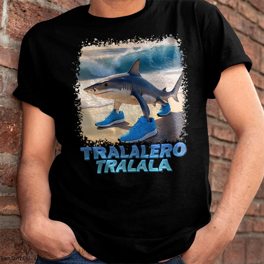 TRALALERO TRALALA ITALIAN BRAINROT MEME T-SHIRT - BIRTHDAY T-SHIRT FOR MEN - NTTD00 (SKU-BRAINROT4)