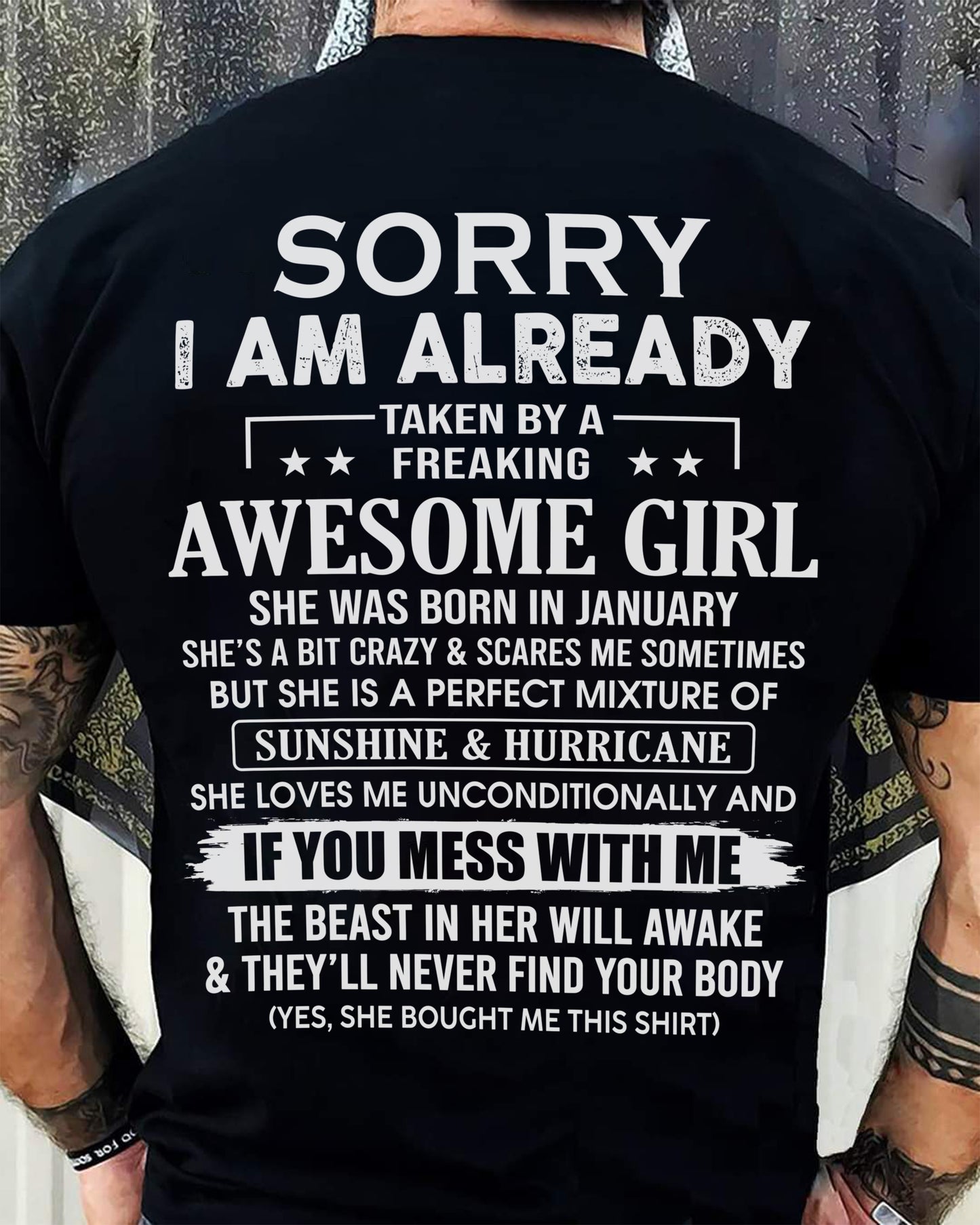 JANUARY - TAKEN BY AWESOME GIRL - GIFT FOR BOYFRIEND/HUSBAND - NTTD01 (SKU08-32-01)