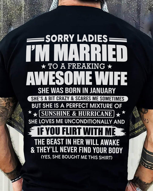 JANUARY - MARRIED AWESOME WIFE - GIFT FOR HUSBAND - NTTD01 (SKU08-33-01)