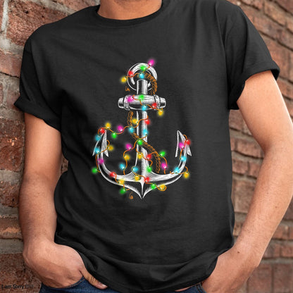 Christmas Lights Boating Sailing Cruise Boat Gifts T-Shirt - Christmas Unisex T-Shirt/Hoodie/Sweatshirt - HNDS00