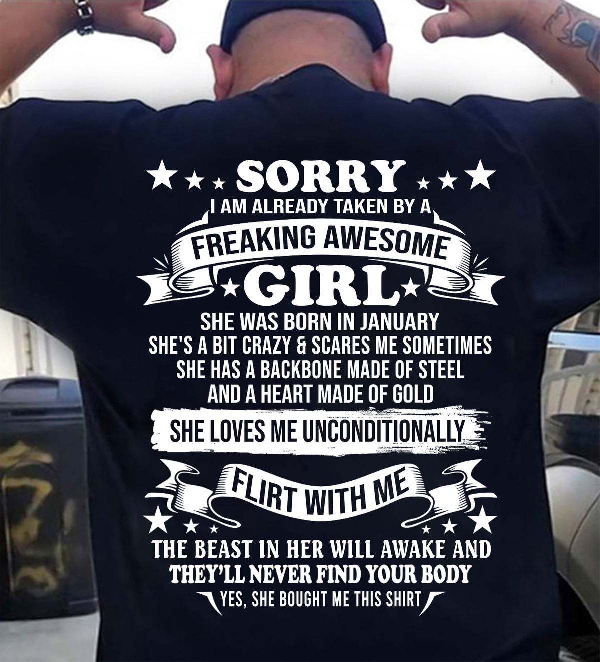 JANUARY - SORRY I'M ALREADY TAKEN BY A FREAKING AWESOME GIRL - GIFT FROM GIRLFRIEND/WIFE - NTTD01 (SKU2609-95-01)