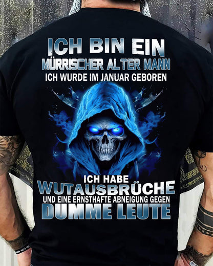 JANUAR - MÜRRISCHER ALTER MANN – GEBURTSTAGS-T-SHIRT FÜR MÄNNER - NTTD01 (SKU2605-360-01)