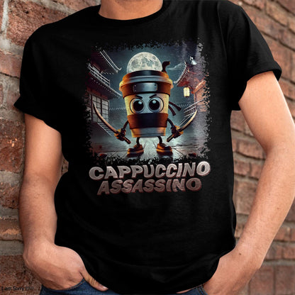 CAPPUCCINO ASSASSINO ITALIAN BRAINROT MEME T-SHIRT - BIRTHDAY T-SHIRT FOR MEN - NTTD00 (SKU-BRAINROT1)