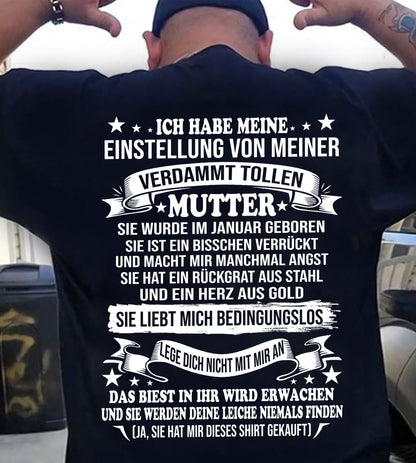 JANUAR - ICH HABE MEINE EINSTELLUNG VON MEINER VERDAMMT GROßARTIGEN MAMA – GESCHENK VON MAMA - NTTD01 (SKU2605-370-01)